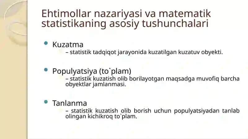 Ehtimollarnazariyasi va matematik statistika 3
