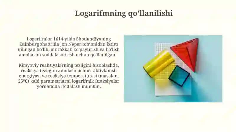 Logarifm tushunchasi va logarifmik funksiya 3