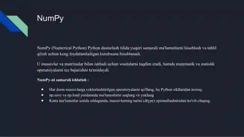NumPy yoki Pandas yordamida ma'lumotlarni tahlil qilish 3