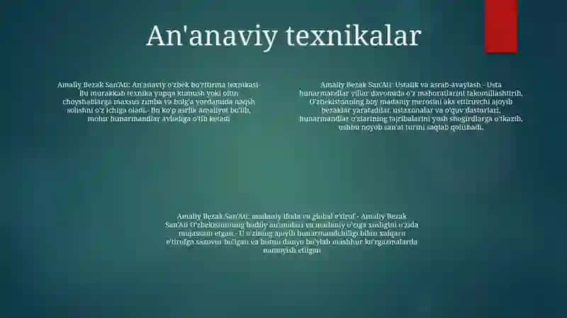 Amaliy Bezak San'Ati 3