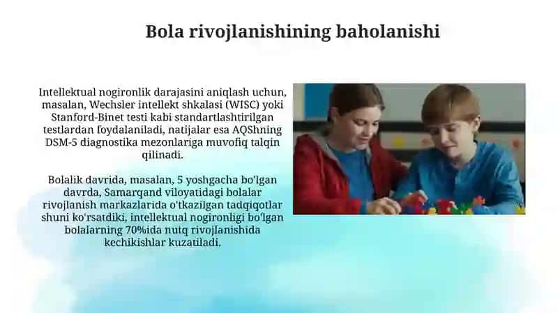 Intellektual rivojlanishda nuqsoni bor bolalarga individual yondashuv 3
