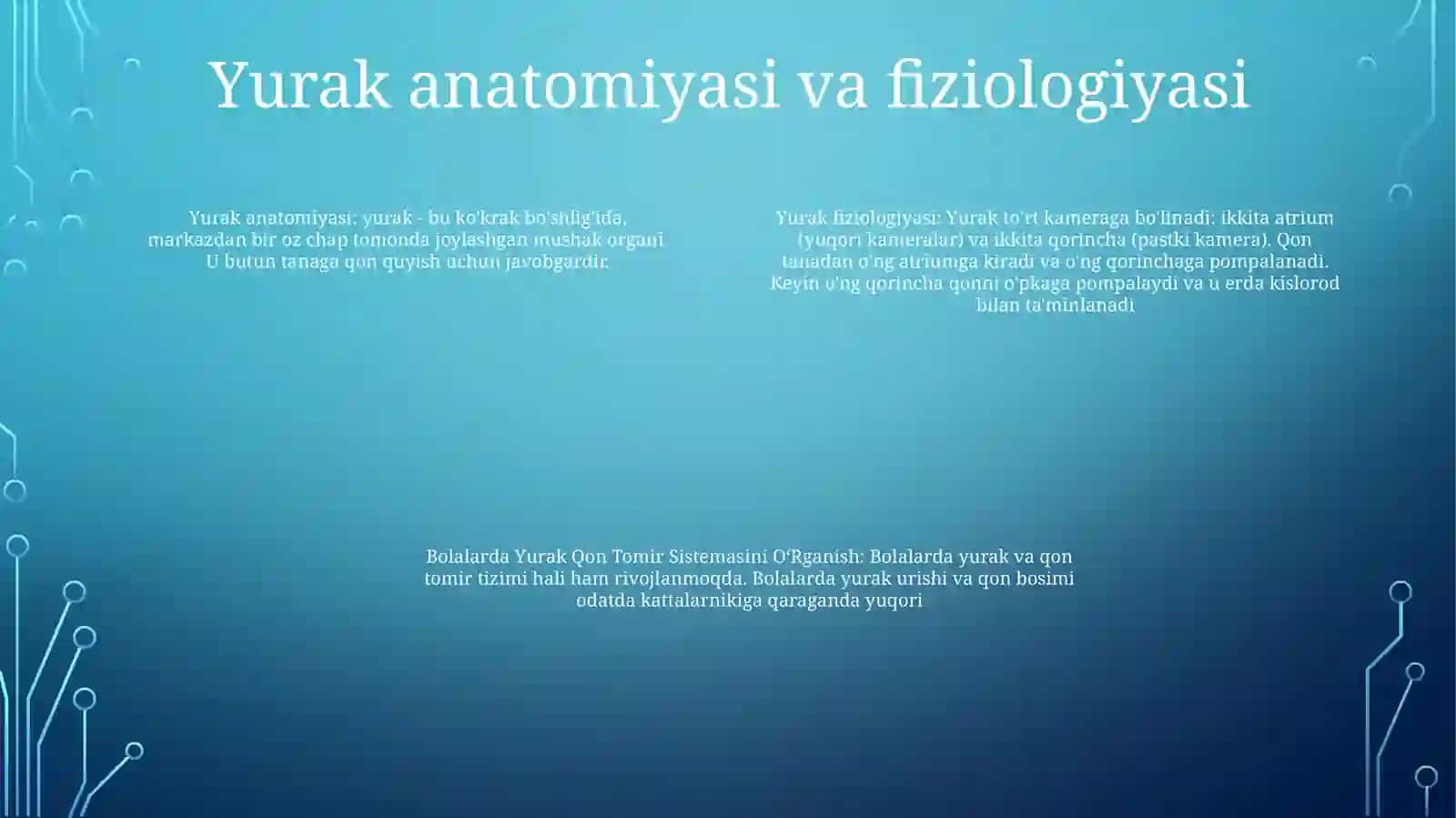 Bolalarda Yurak Qon Tomir Sistemasini OʻRganish 3