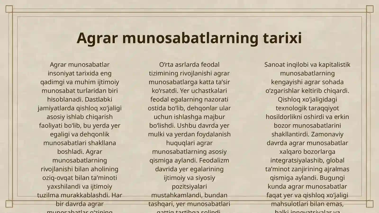 AGRAR MUNOSABATLAR VA AGRO BEZNES 3