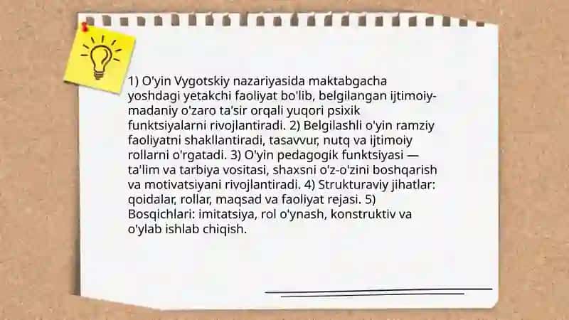 O'yin maktabgacha tarbiya yoshida yetakchi faoliyat sifatida 3
