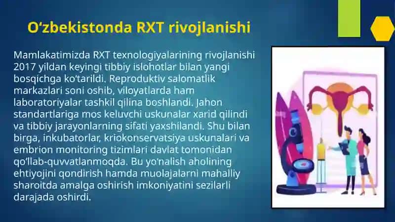 Oʻzbekistonda yangi reproduktiv texnologiyalarni qoʻllash masalasining holati 3