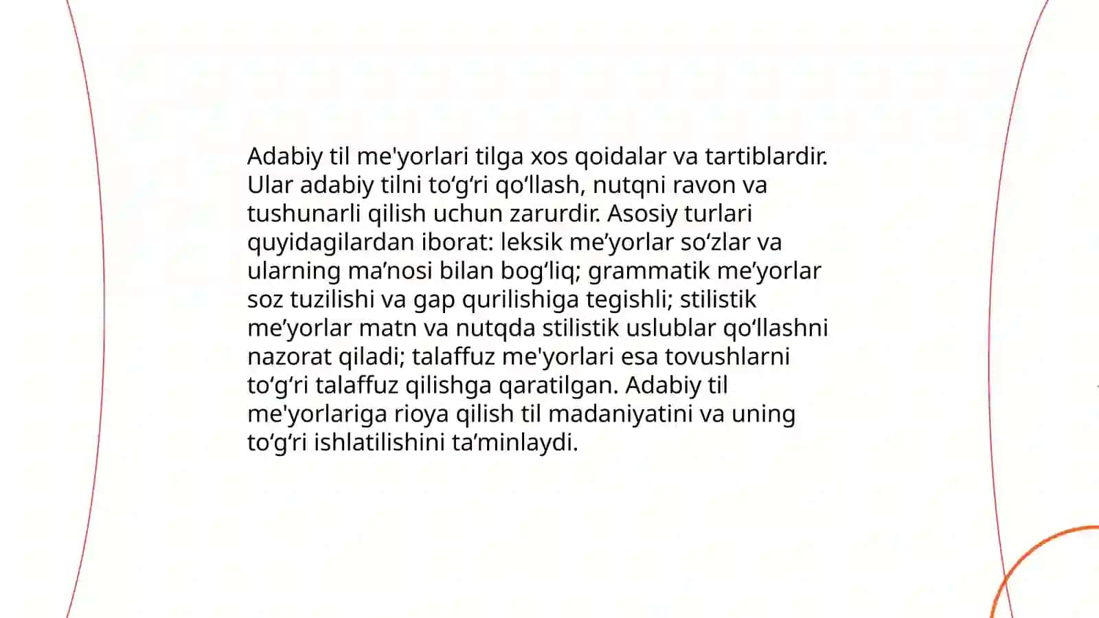 Og'zaki nutqda adabiy til me'yorlariga amal qilish 3