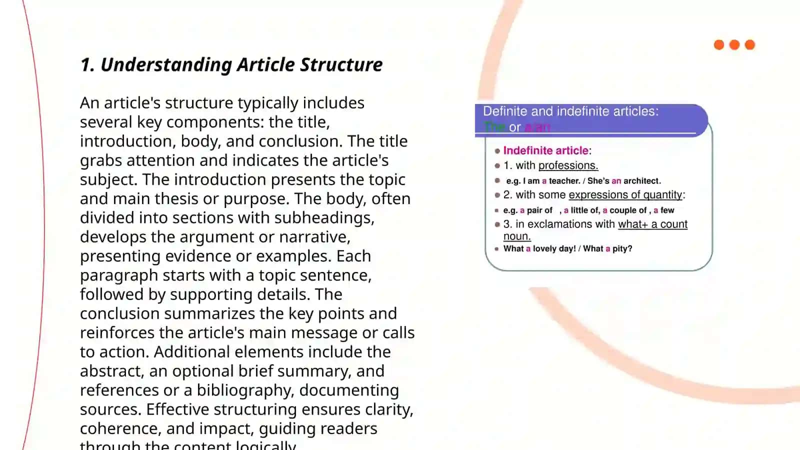 WORKING WITH AN ARTICLE 3