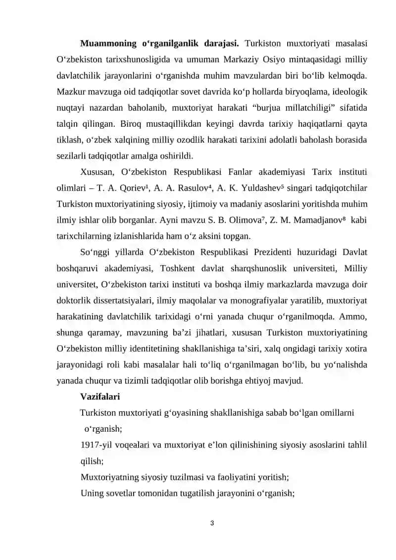 Oʻzbek davlatchilik tarixida Turkiston muxtoriyatining oʻrni va roli 3