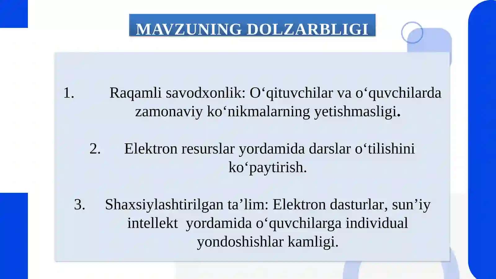 Maktabda rivojlantiruvchi ta’limiy elektron dasturlardan foydalanish amaliyotini joriy etish 3