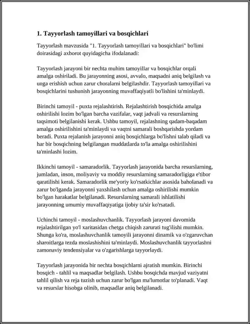 Tayyorlash tamoyillari va bosqichlari 3