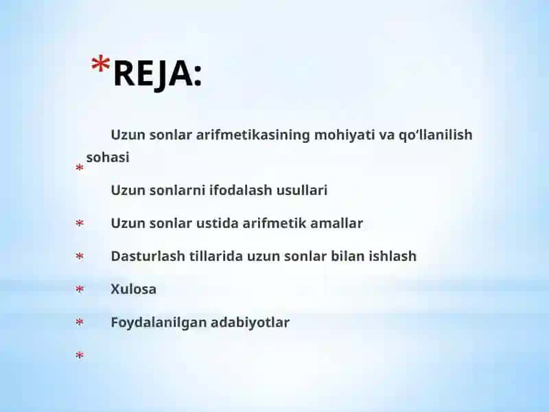 Uzun sonlar arifmetikasi 3