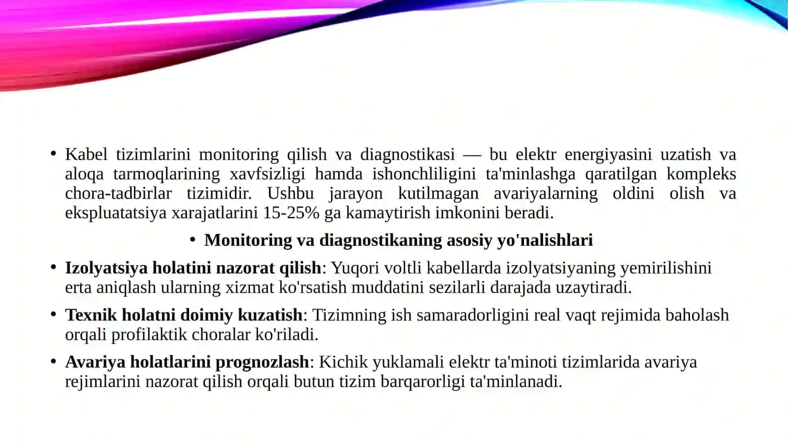 KABEL TIZIMLARINI MANITORING QILISH VA DEAGNOSTIKASI 3