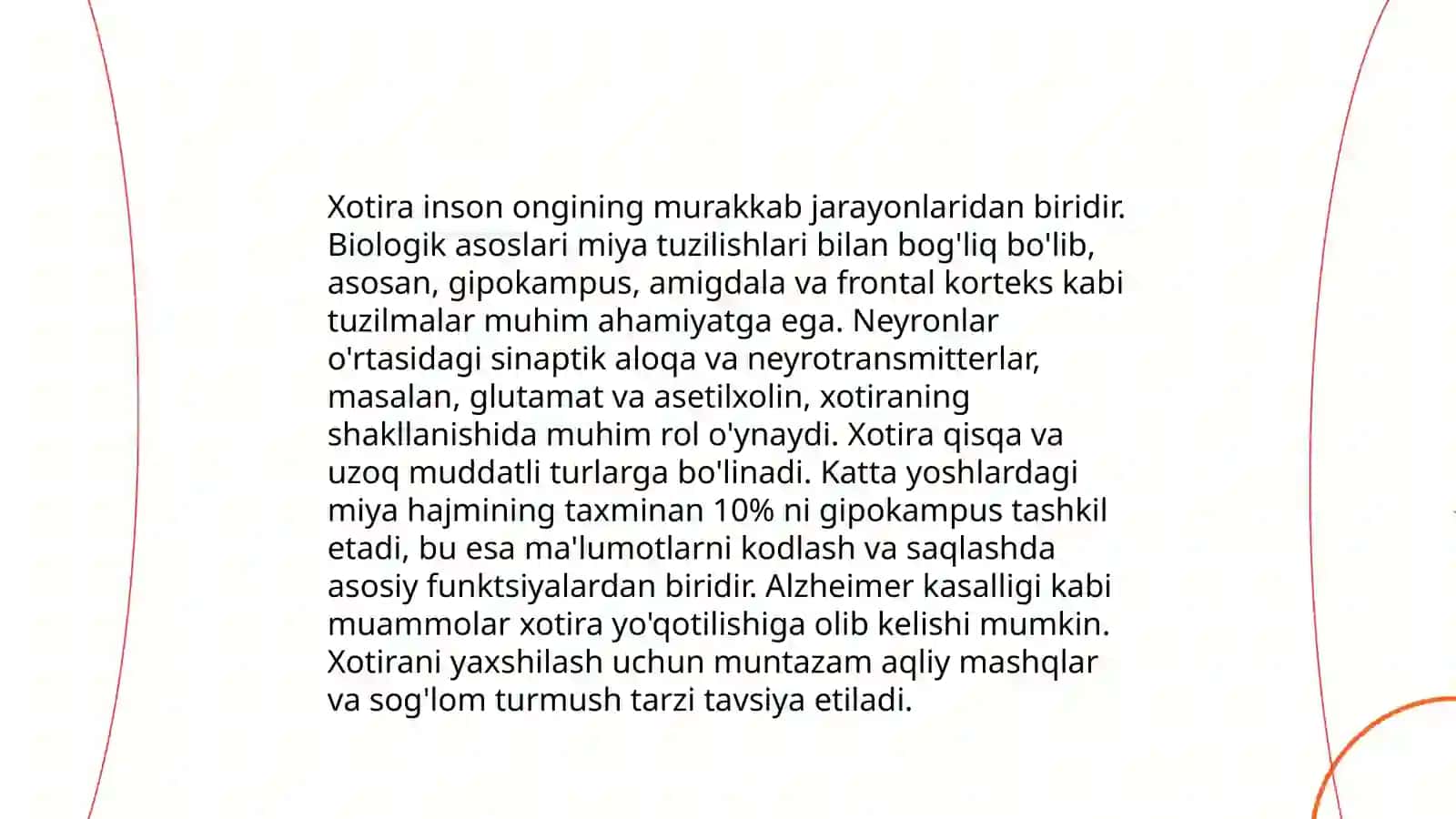 Xotiraning rivojlanishi va buzilishi 3