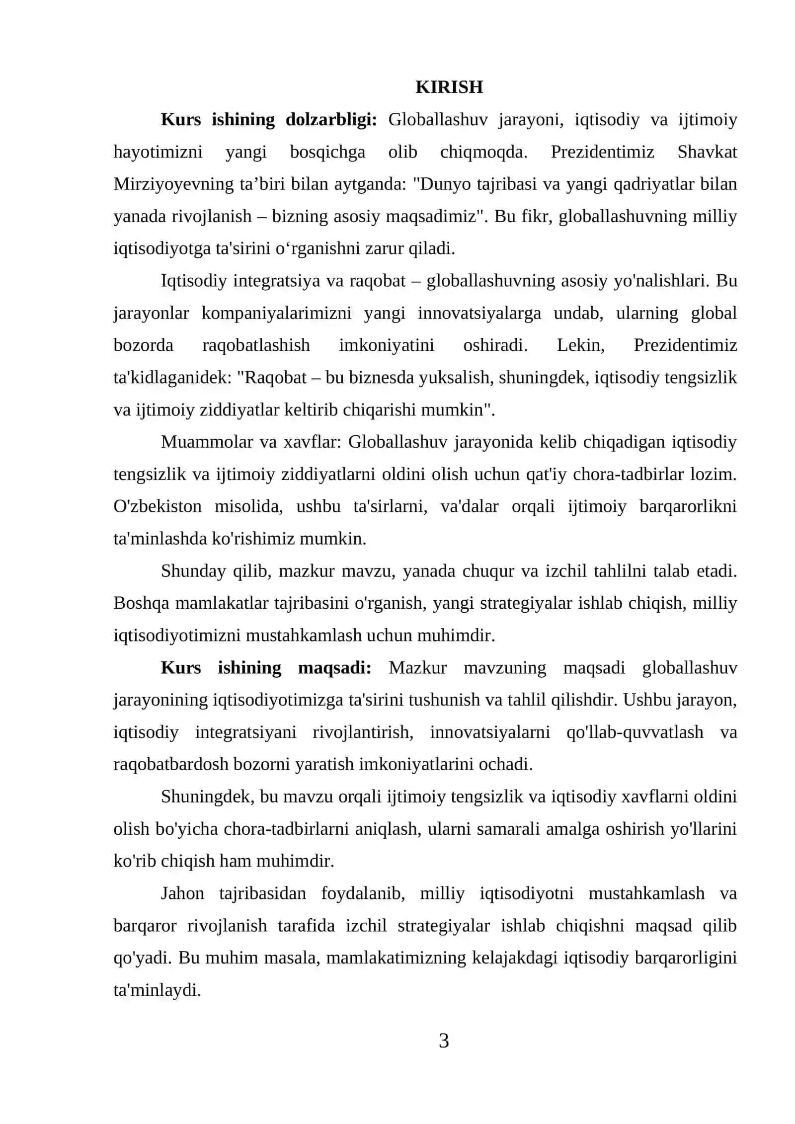 JAXON XO'JALIGINING GLOBALLASHUVI YO'NALISHLARI VA ZIDDIYATLARINING MILLIY IQTISODIYOTGA TA'SIRI 3