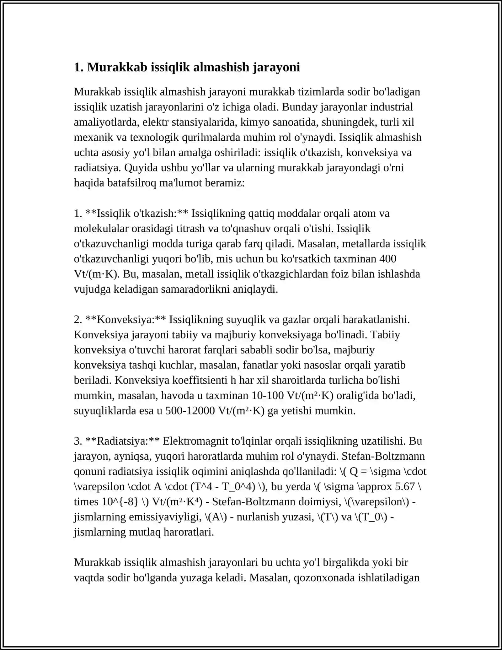 MURAKKAB ISSIQLIK ALMASHISH 3