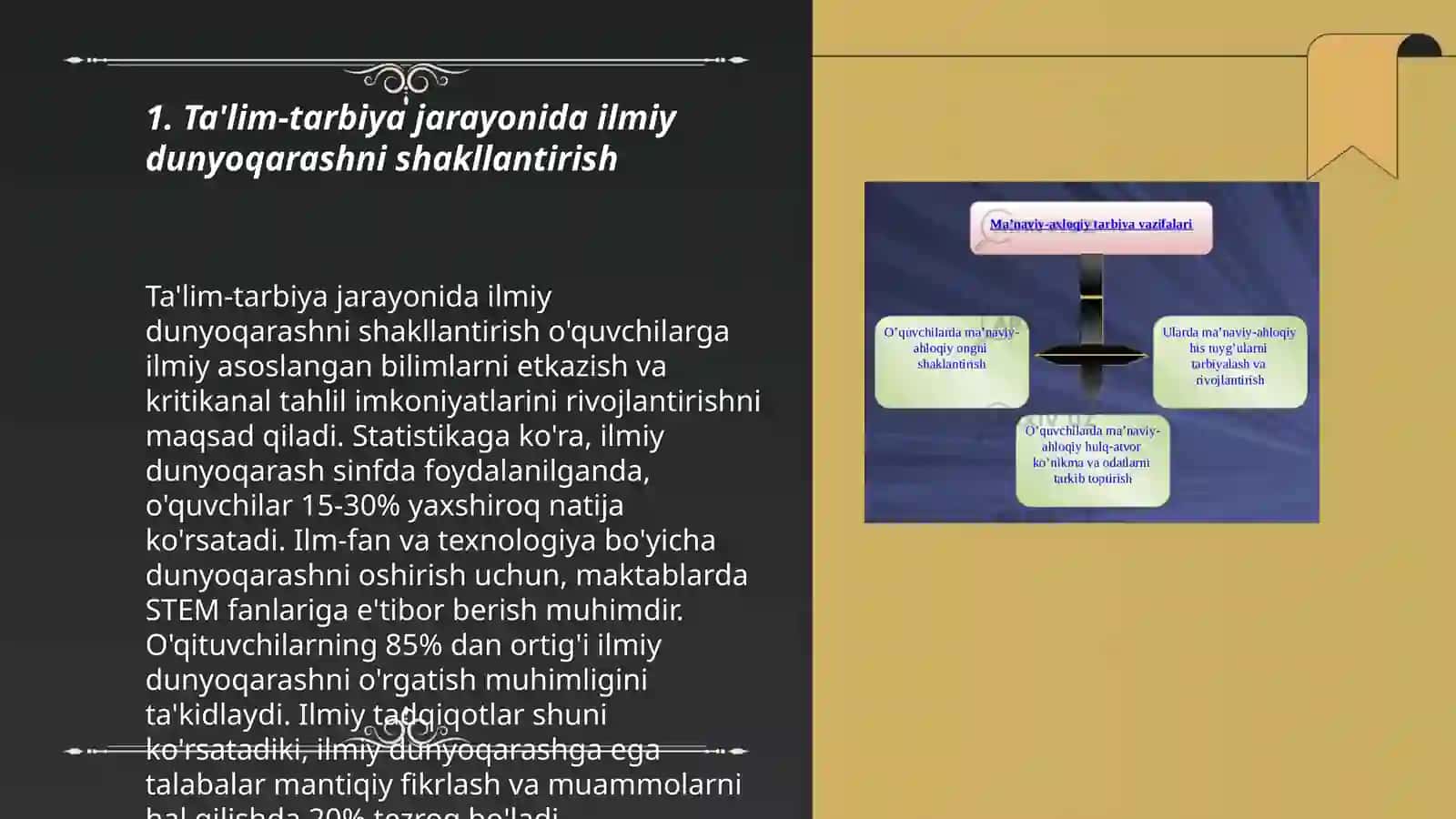 Ta'lim Tarbiya Jarayonida Ilmiy va Umuminsoniy Dunyoqarashlarni Shakllantirish 3