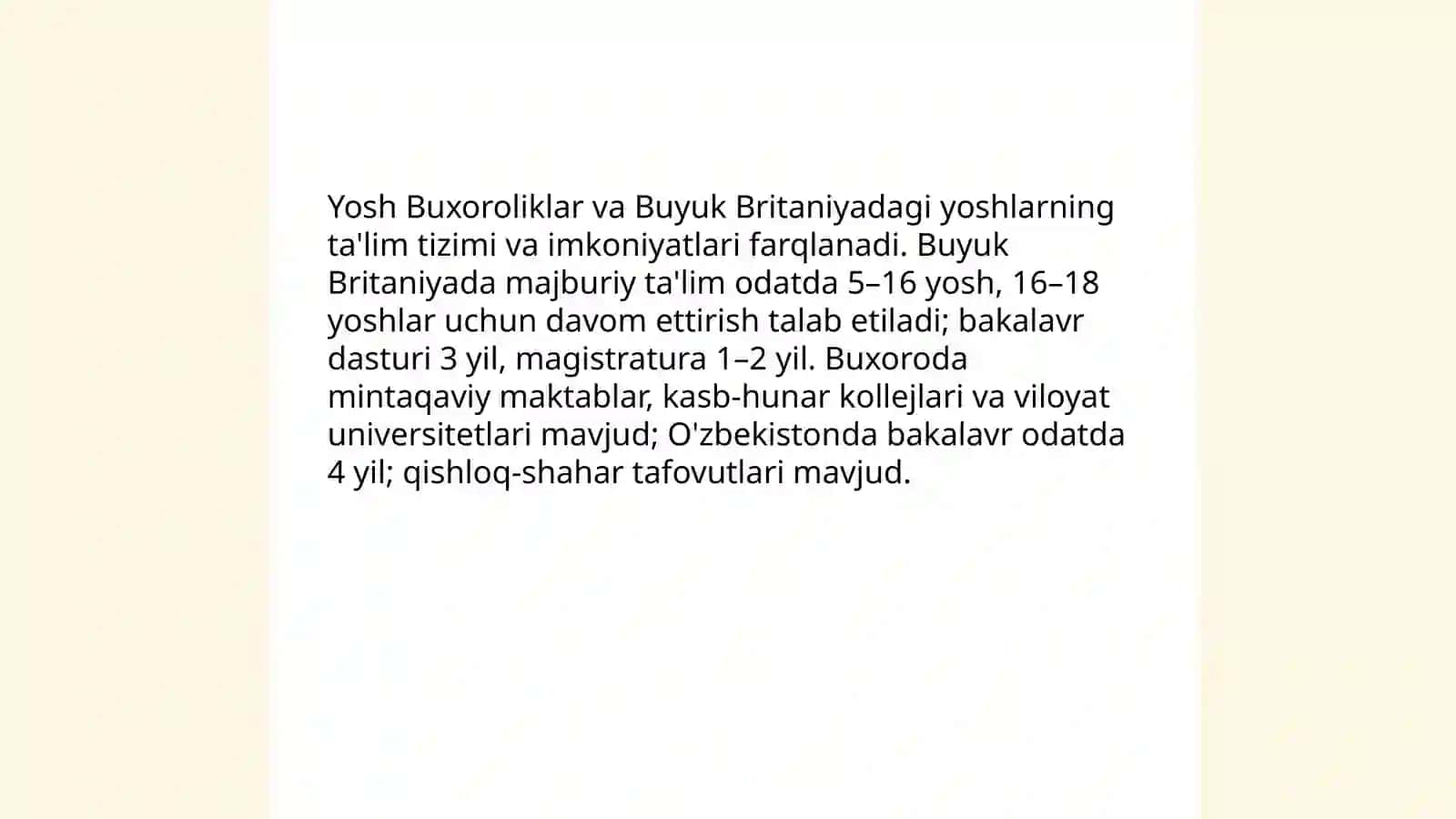 Yosh Buxoroliklar va Buyuk Britaniya ni oldingi holatini solishtirish 3