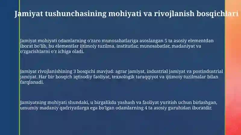 Jamiyat falsafasi 3