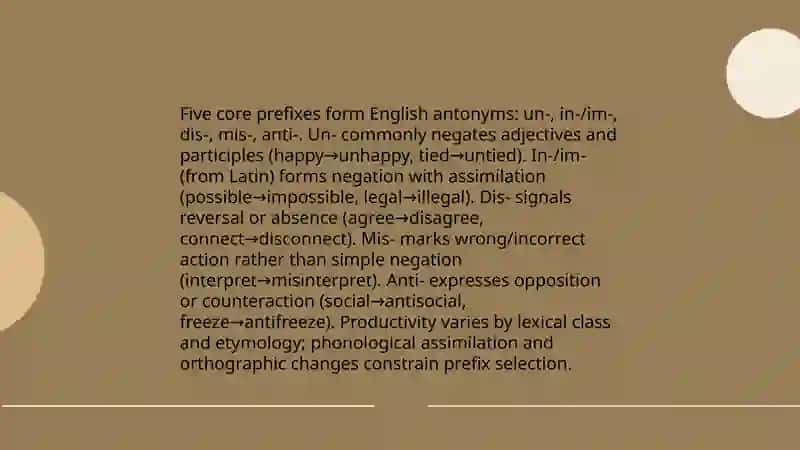 Structural and semantic features of antonyms in English 3