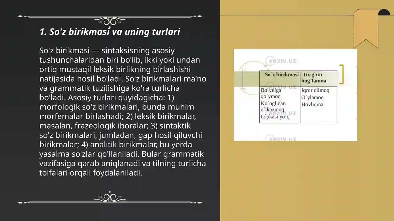 So'z brikmasi va turg'un bog'lama 3