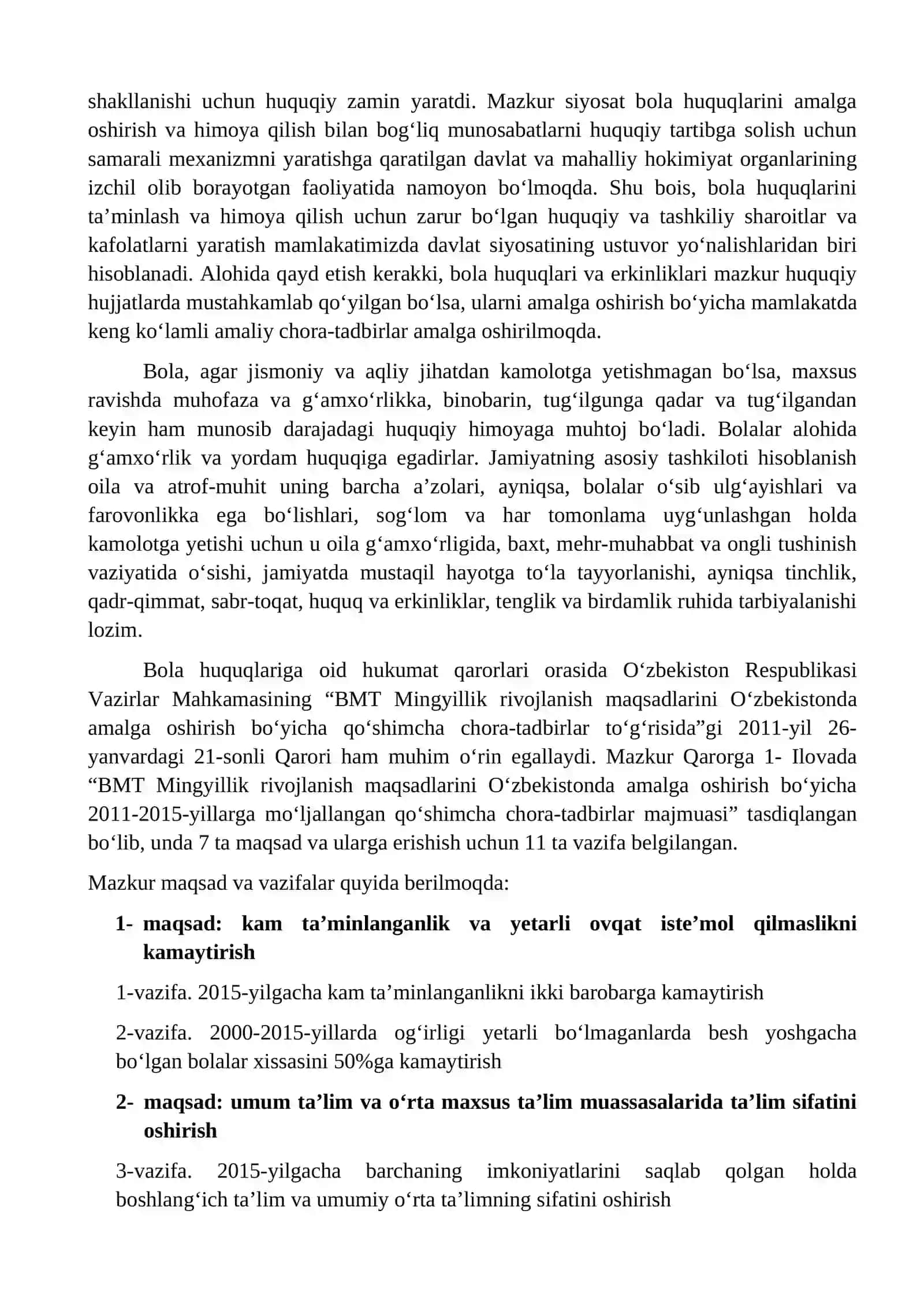 Bola huquqlarini himoya qilish bo`yicha davlat siyosati 3
