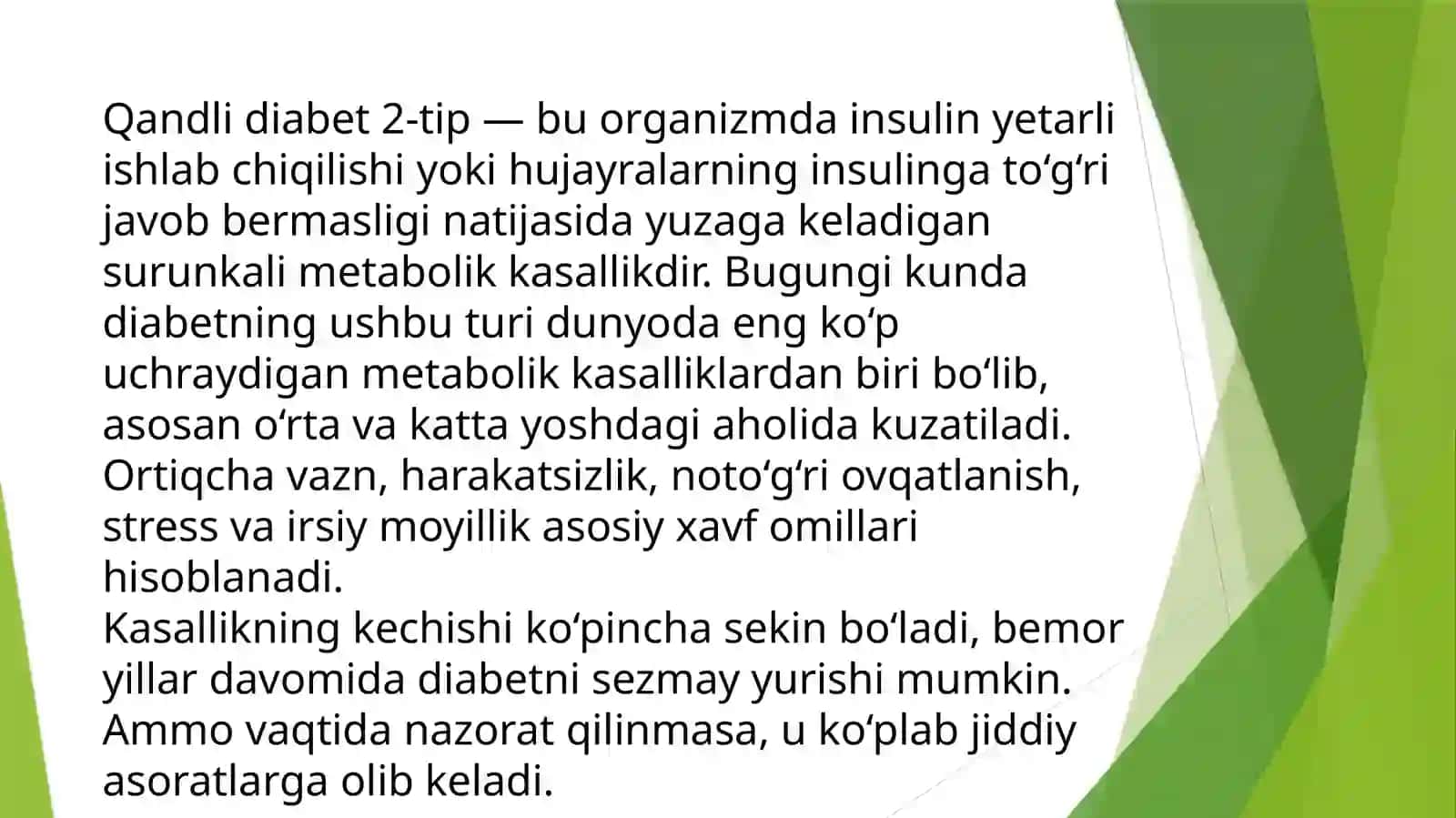 Qandli diabet 2 tip pasoratlari va uning profilaktikasi 3