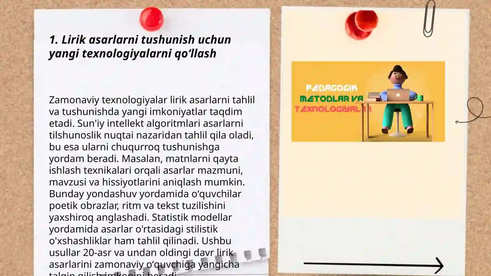 Adabiyotni oʻrgatishda innovatsion interfaol metodlar asosida lirik asarlarni oʻrgatish metodikasi 3