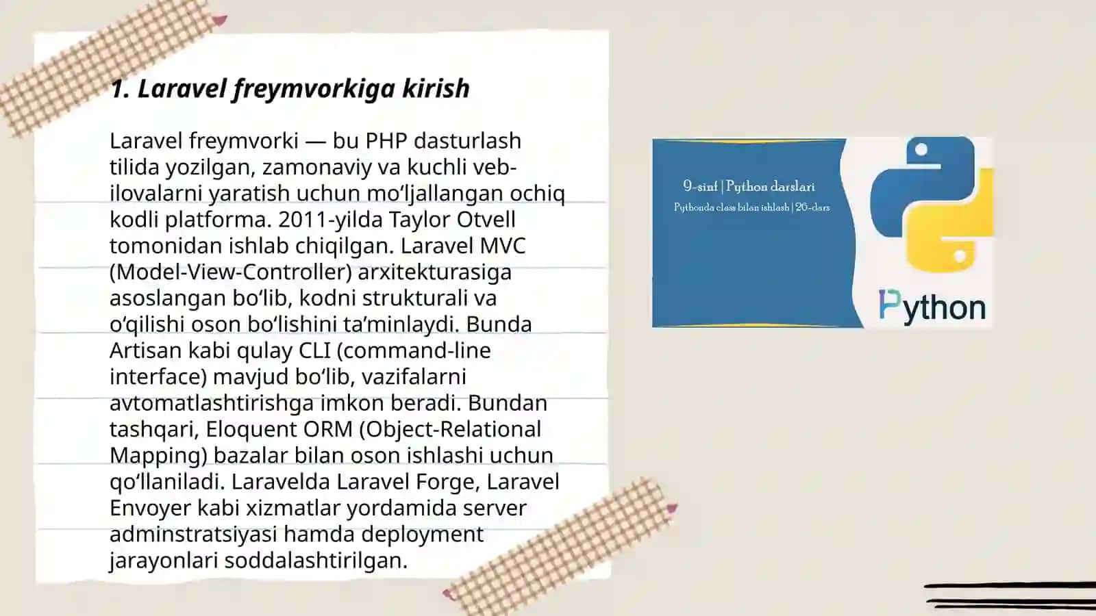 Laravel freymworki bilan ishlash 3