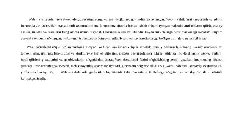 Web dasturlash tillarining ishlatilishi bo’yicha ko’rsatkichi 3