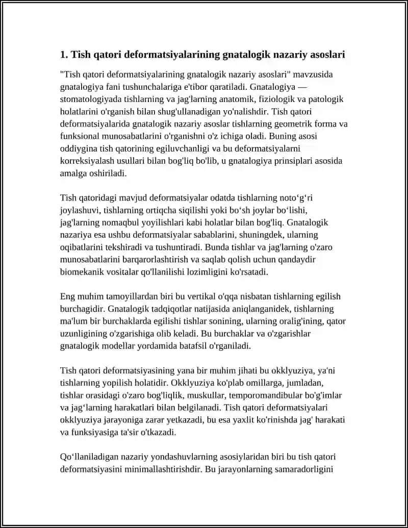 Tish qatori deformatsiyalarida okklyuziyani shakllantirishning gnatalogik asoslari 3