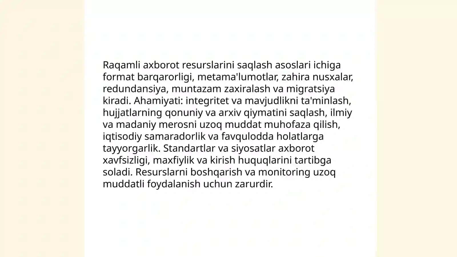 Raqamli axborot resurslarining saqlanishi 3
