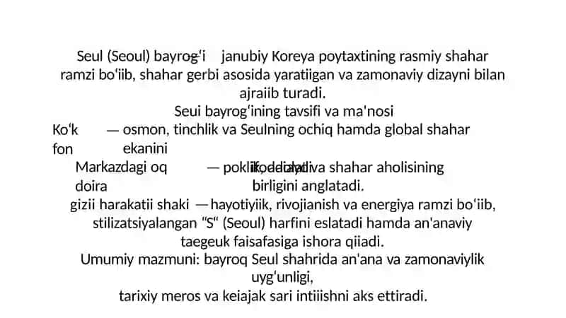 Seul(Seoul)Bayrog‘i haqida 3
