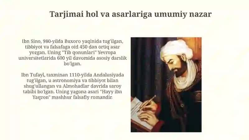 Ibn Tufayl va Ibn Sinoning "Xay ibn Yaqzon o'g'li" risolasi 3