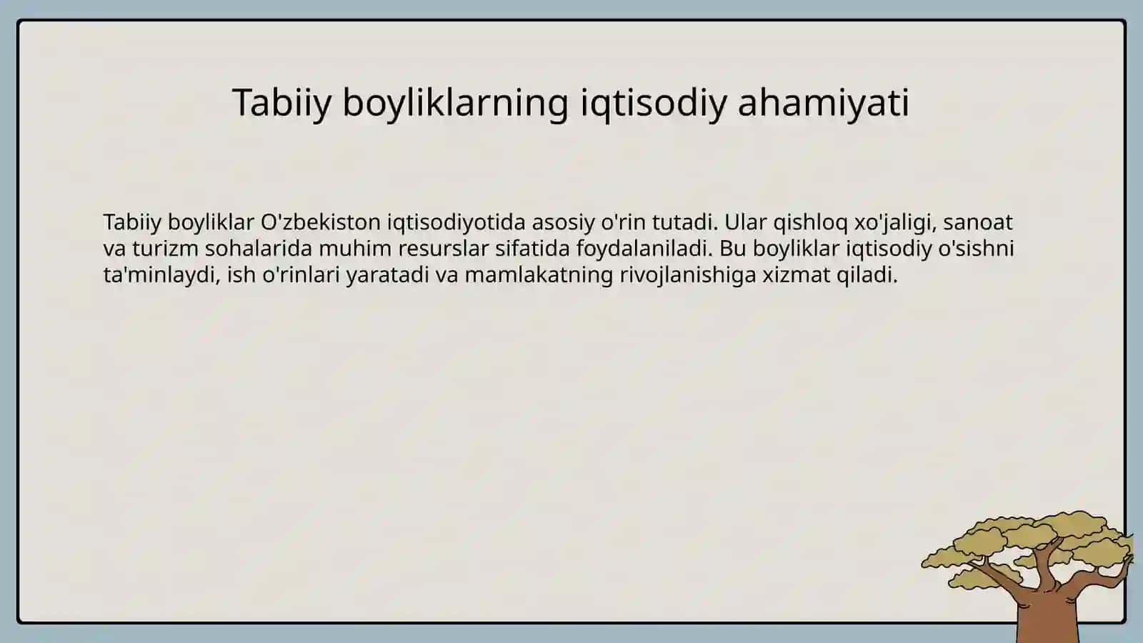 Slayd.Oʻzbekistonning tabiiy boyliklarni muhofaza qilish 3