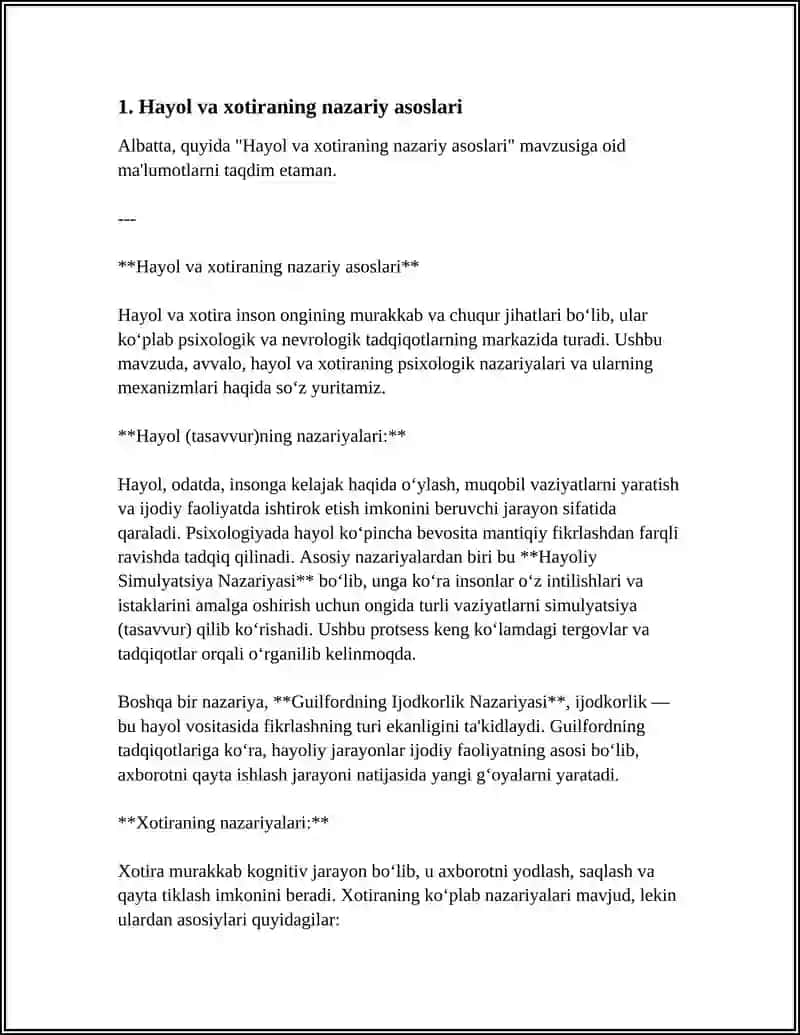 Hayol va xotiraning nazariy asoslari 3