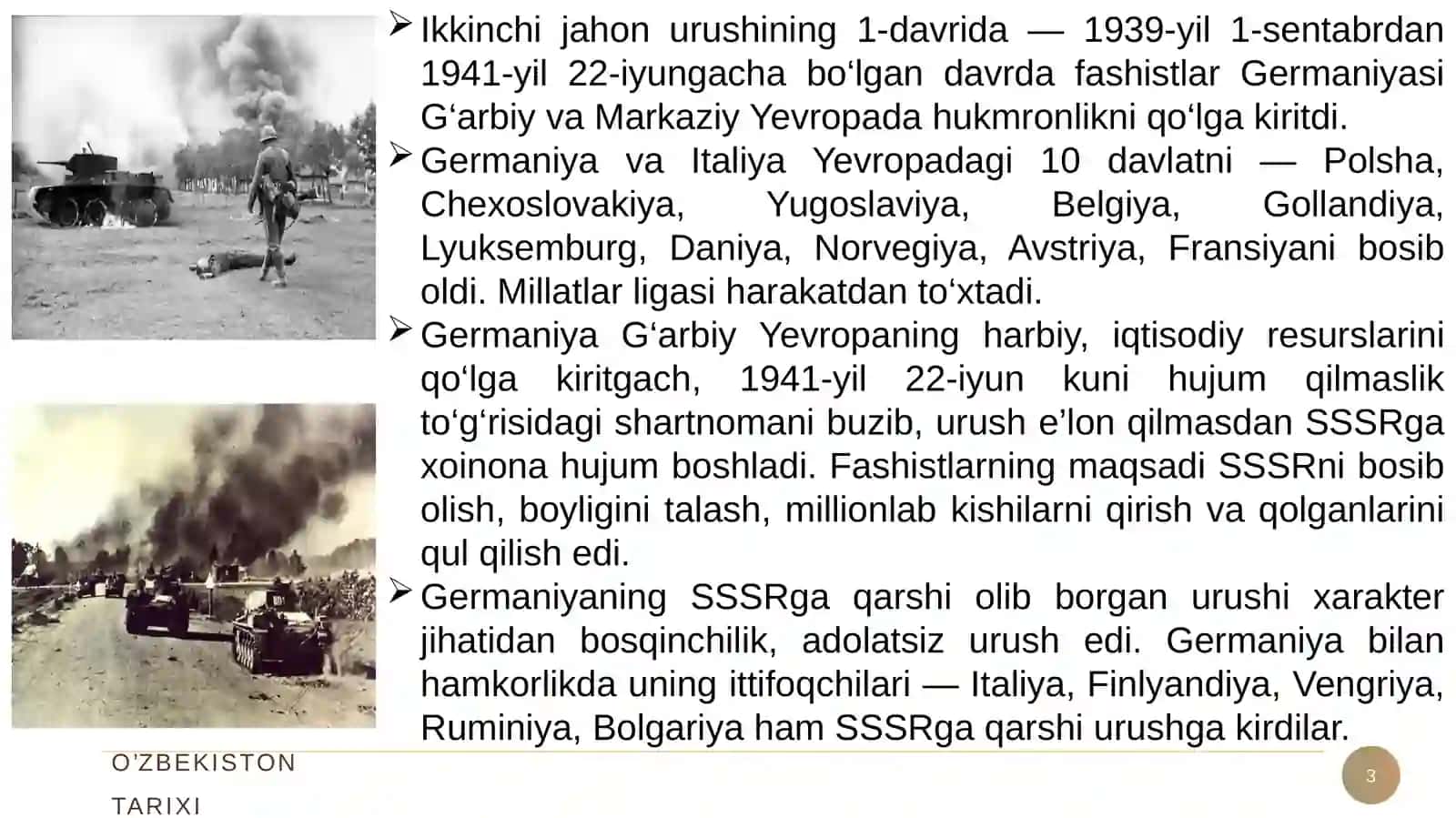 O‘zbekiston Ikkinchi jahon urushi yillarida (1941-1945 yillar) 3