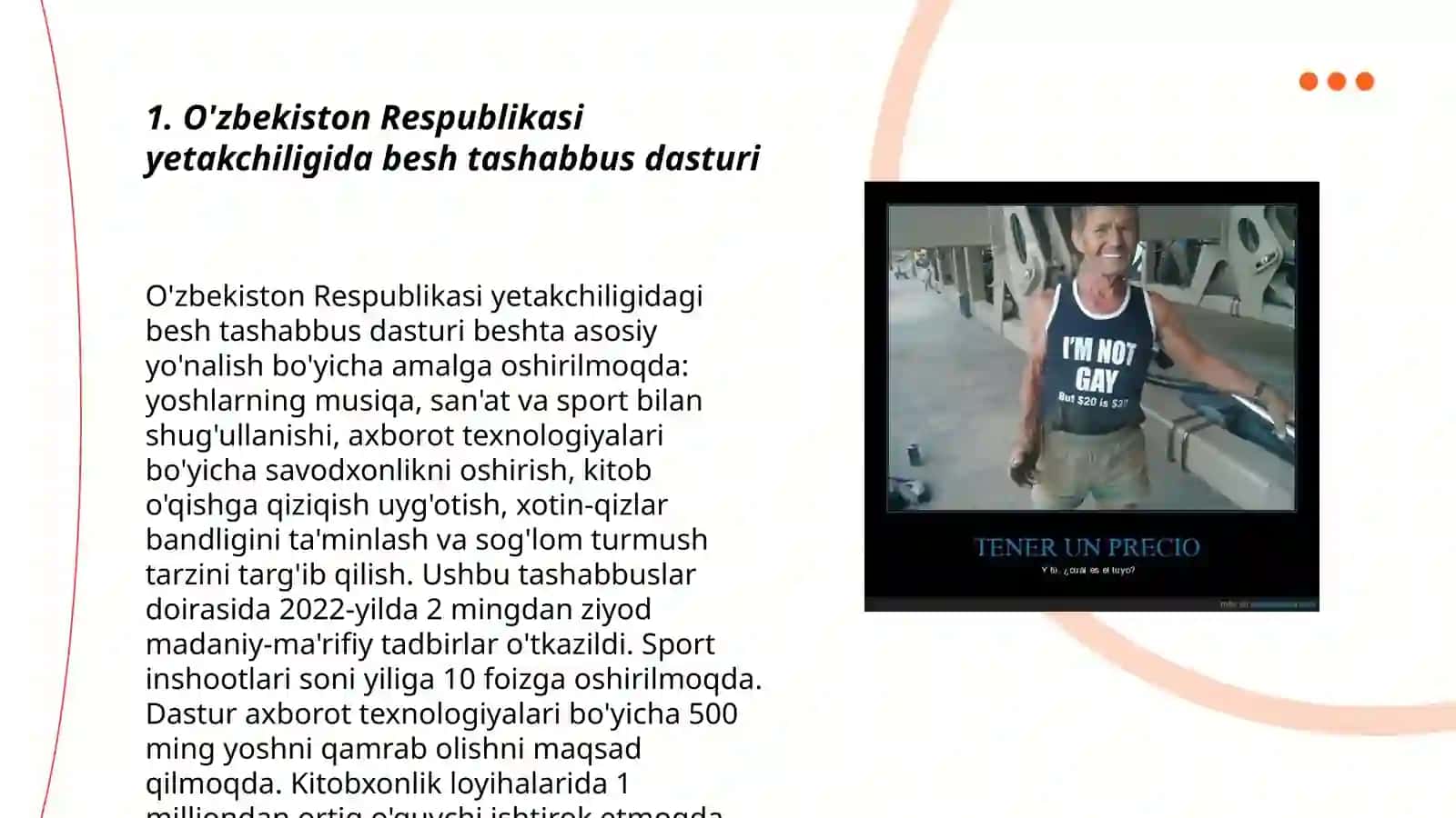 O'zbekiston Respublikasida 5 tashabbus va uning jamiyatdagi o'rni 3