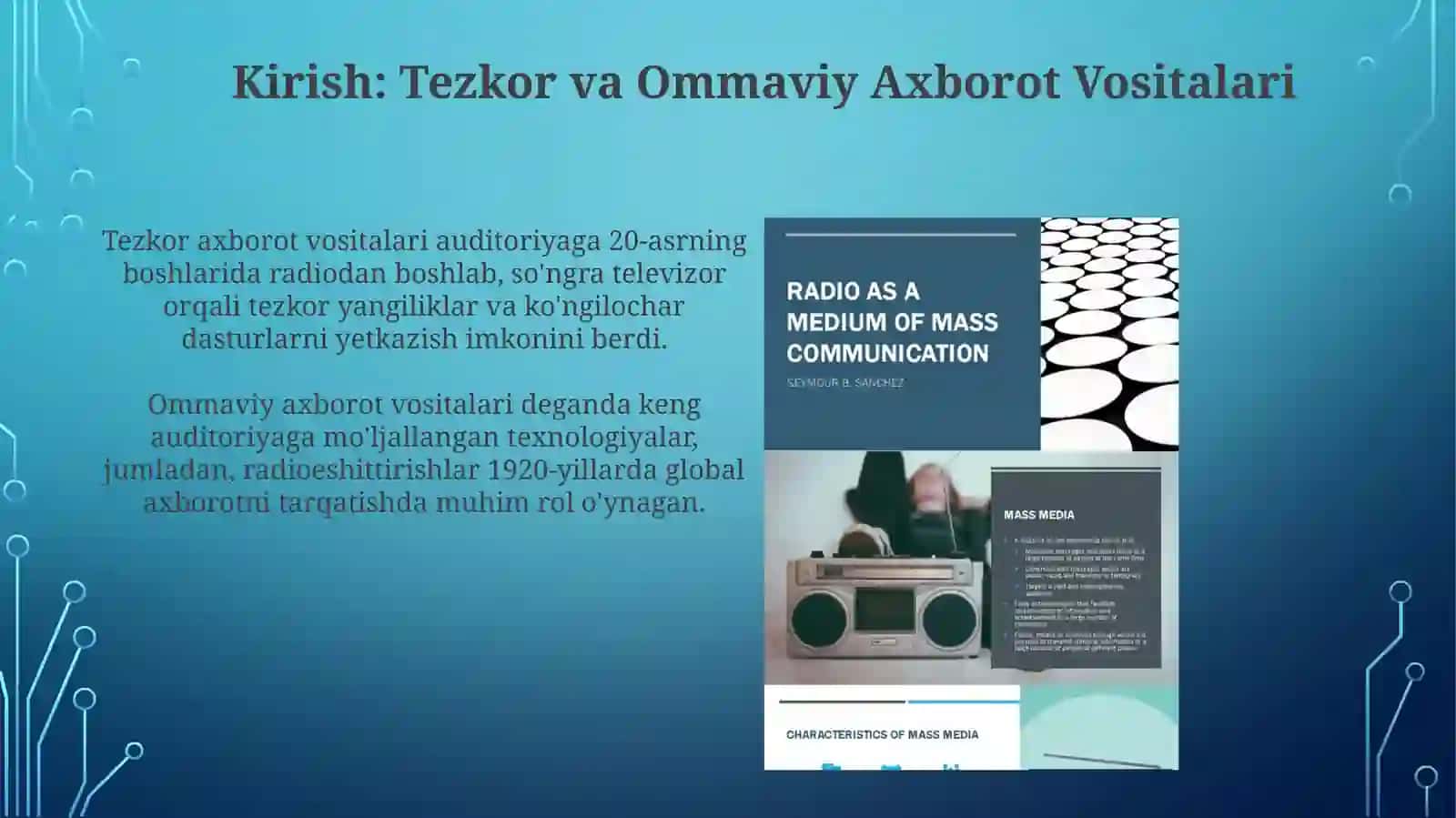 Tezkor va Ommaviy Axborot Vositalari 3