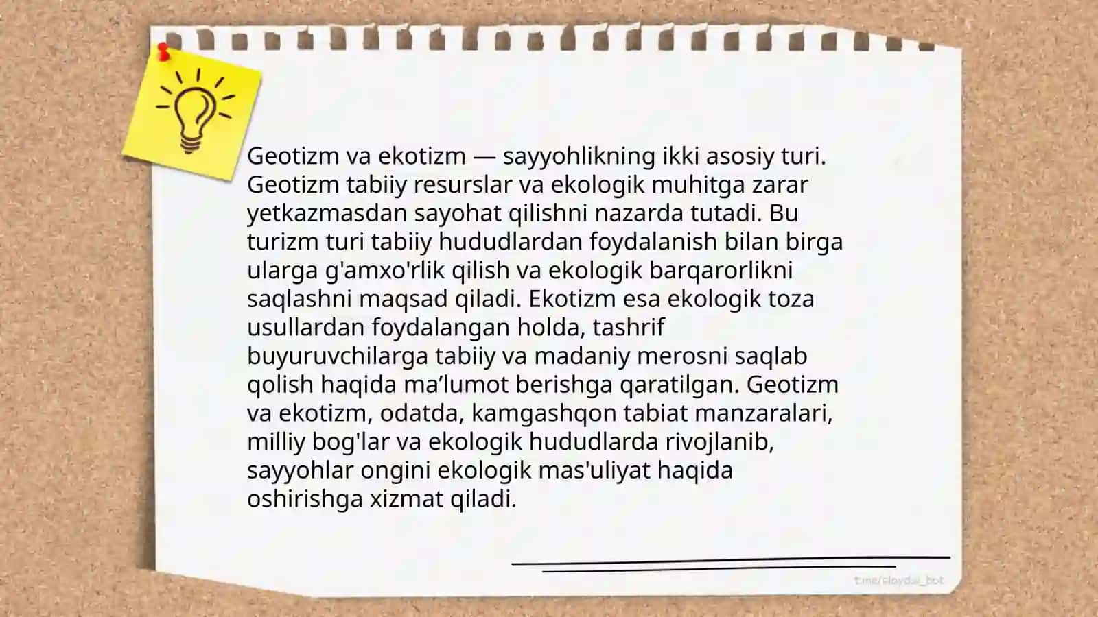 Geotizm va ekotizmlarning xususiyatlarini tahlil qilish 3