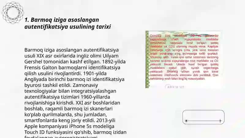 Barmoq iziga asoslangan autentifikasiya usuli va uning xususiyatlari 3
