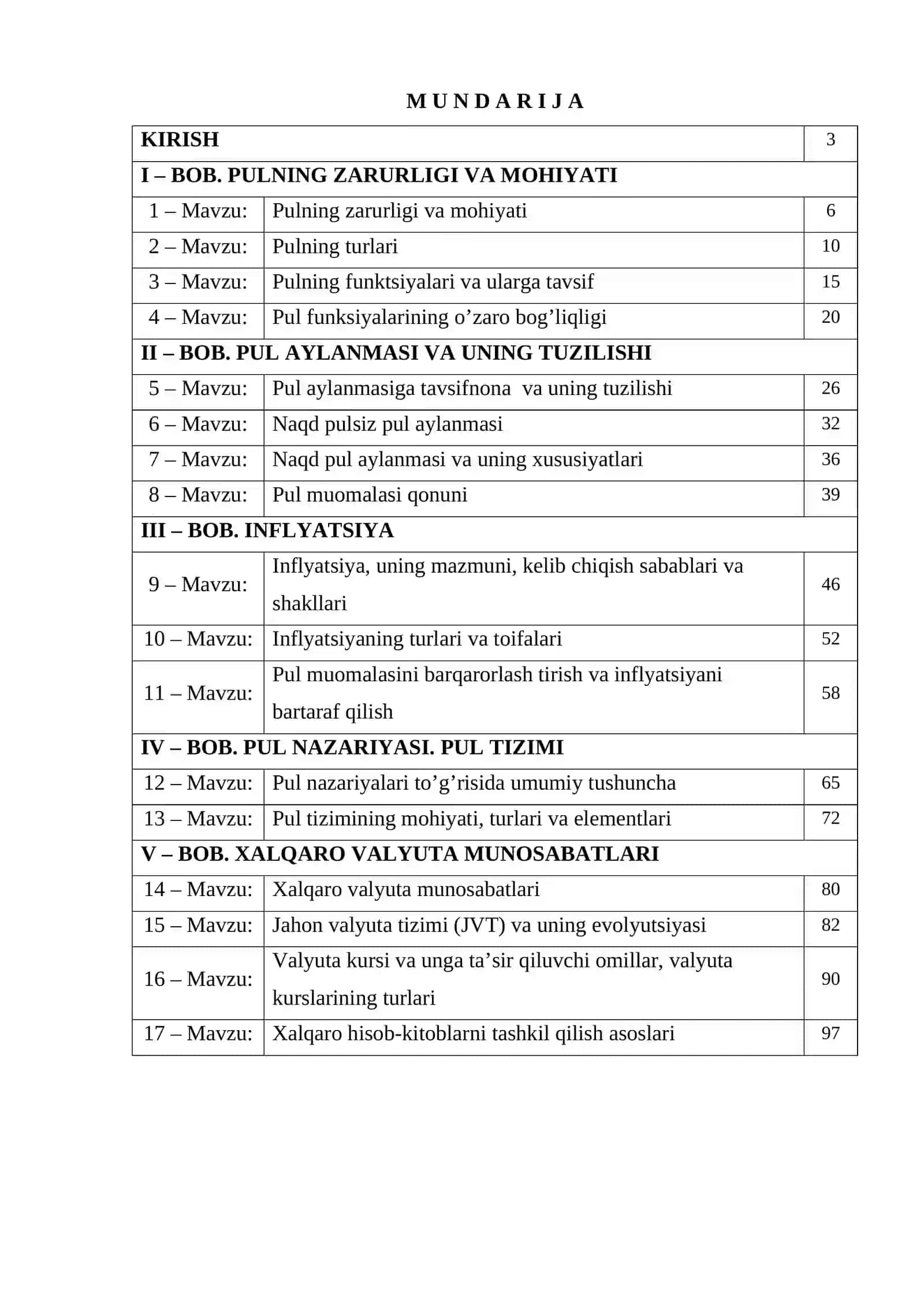 PUL VA BANKLAR 3