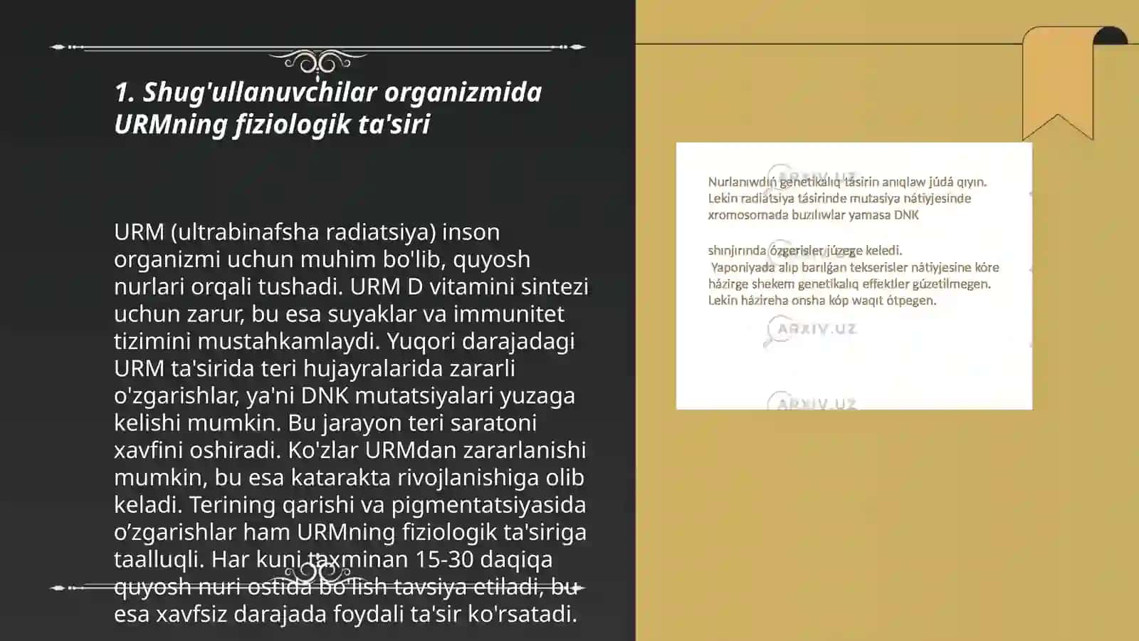 Shug'ullanuvchilar organizmida URM tasiri 3