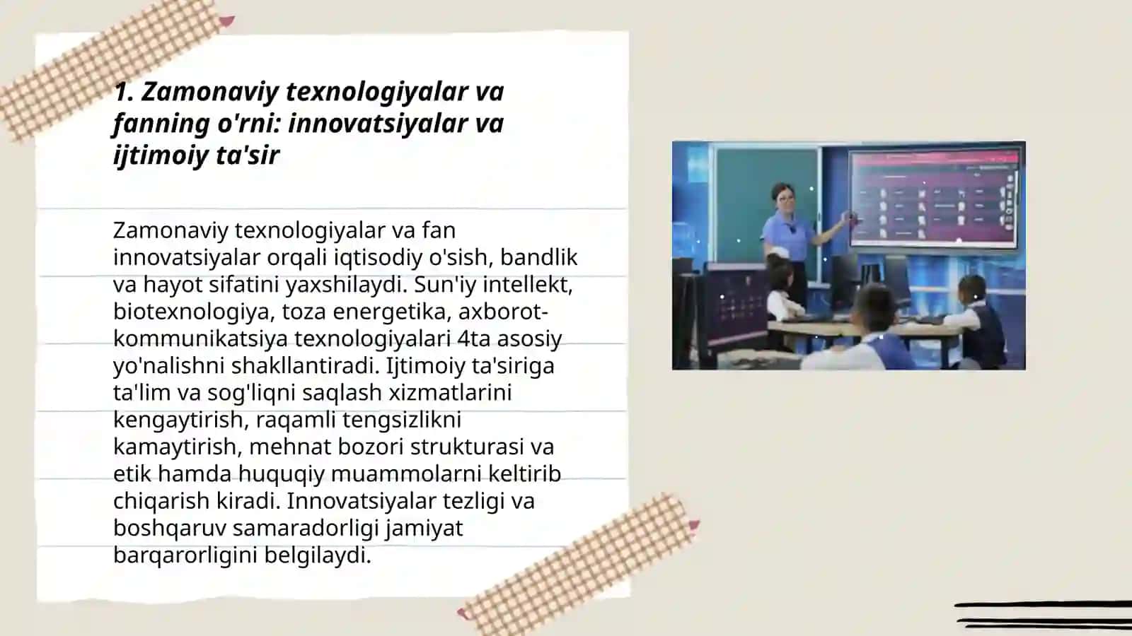 Zamonaviy dunyoda fanning òrni va roli 3