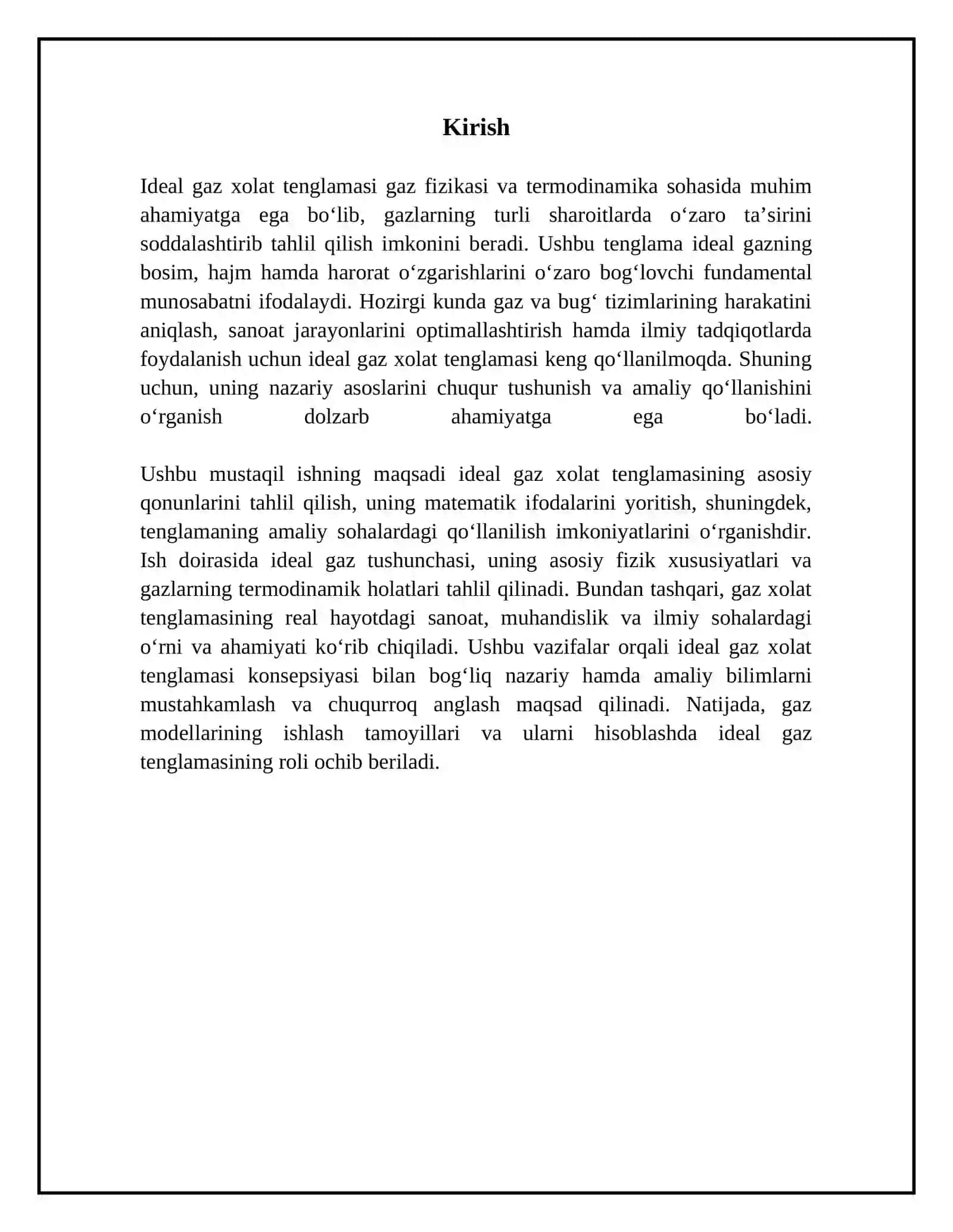 Ideal gaz xolat tenglamasi va uning qoʻllanilishi 3