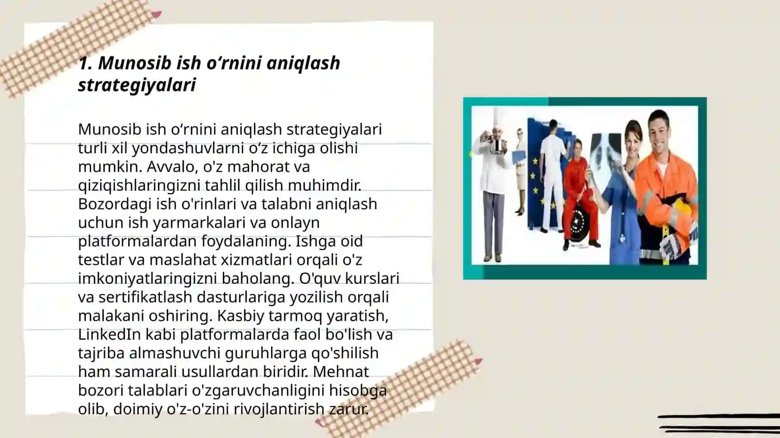 Munosib ish oʻrnini belgilash va kasbiy rivojlanish 3