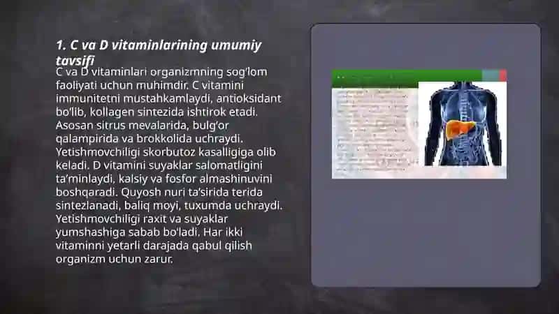 C va D vitaminining organizimdagi ahamiyati 3