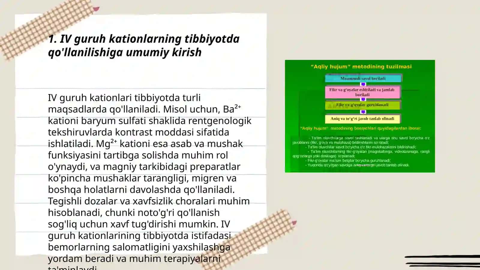 IV guruh Sn+2, Sn+4, As+3, As+5 Kationlari Tibbiyotda 3