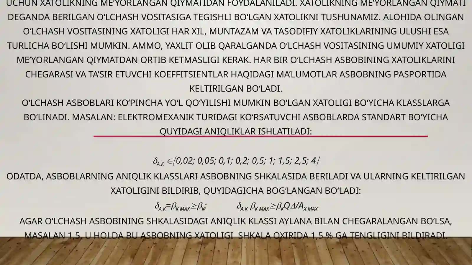 O‘lchash asboblarining aniqlik klasslari 3
