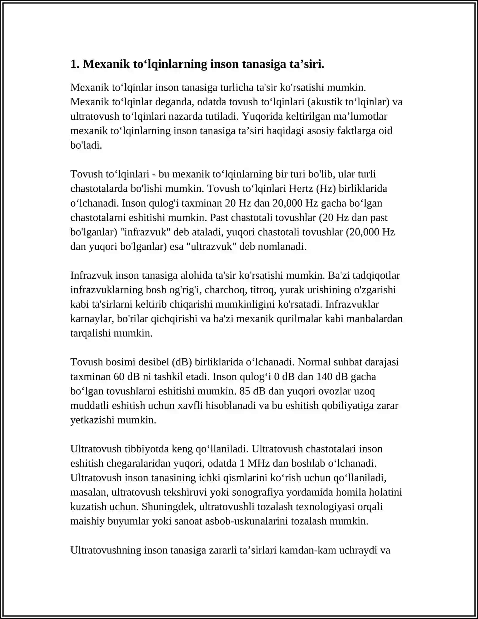 MEXANIK TOʻLQINLARINING INSON ORGANIZIMIGA TASIRI 3