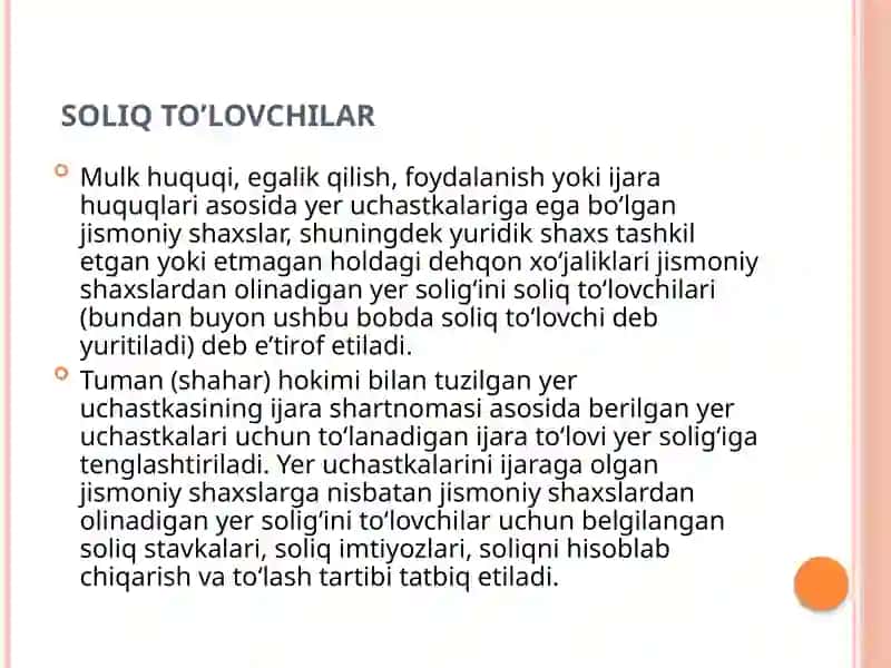 Jismoniy shaxslardan olinadigan yer solig’i 3